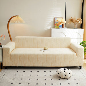 Textured Wave Stretch Sofa Couch Cover, Soft Washable Spandex Furniture Slipcovers