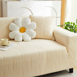 Textured Wave Stretch Sofa Couch Cover, Soft Washable Spandex Furniture Slipcovers