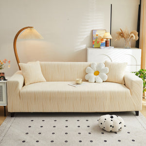 Textured Wave Stretch Sofa Couch Cover, Soft Washable Spandex Furniture Slipcovers