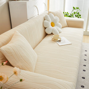 Textured Wave Stretch Sofa Couch Cover, Soft Washable Spandex Furniture Slipcovers
