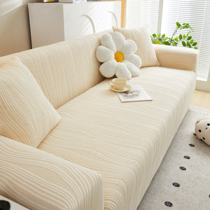 Textured Wave Stretch Sofa Couch Cover, Soft Washable Spandex Furniture Slipcovers