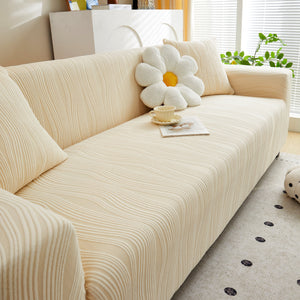 Textured Wave Stretch Sofa Couch Cover, Soft Washable Spandex Furniture Slipcovers