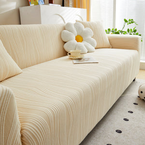 Textured Wave Stretch Sofa Couch Cover, Soft Washable Spandex Furniture Slipcovers
