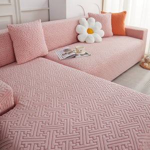 L Shape Sectional Sofa Cover Soft Stretch Furniture Protector Couch Slipcover with 1pcs Free Pillowcases