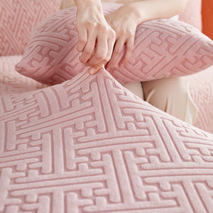 L Shape Sectional Sofa Cover Soft Stretch Furniture Protector Couch Slipcover with 1pcs Free Pillowcases