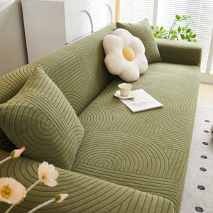 Fleece Stretch Sofa Slipcover Washable Soft Spandex Couch Cover Furniture Protector