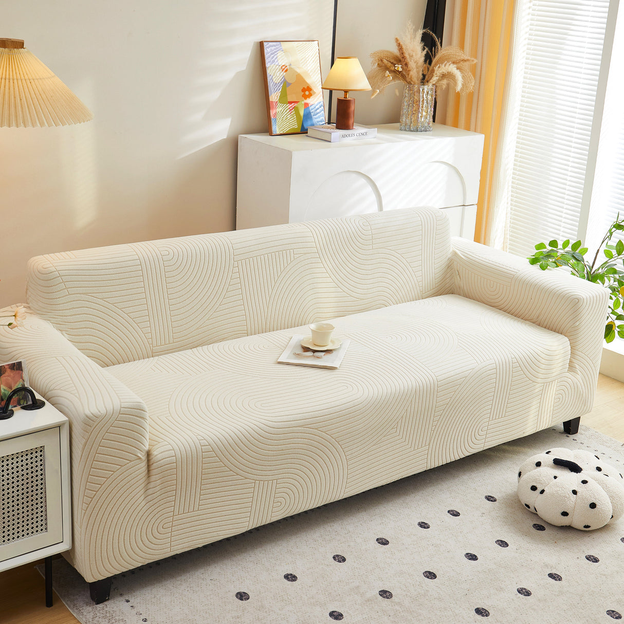 Fleece Stretch Sofa Slipcover Washable Soft Spandex Couch Cover Furniture Protector