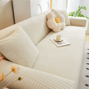Fleece Stretch Sofa Slipcover Washable Soft Spandex Couch Cover Furniture Protector