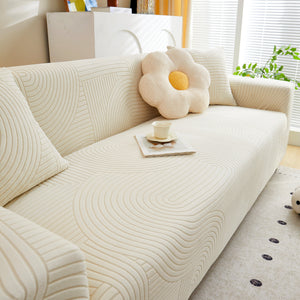 Fleece Stretch Sofa Slipcover Washable Soft Spandex Couch Cover Furniture Protector