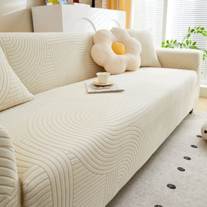 Fleece Stretch Sofa Slipcover Washable Soft Spandex Couch Cover Furniture Protector
