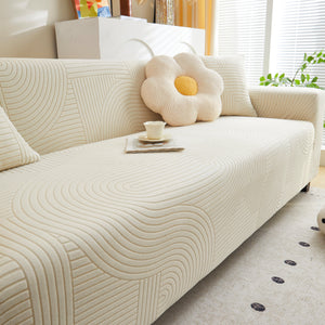 Fleece Stretch Sofa Slipcover Washable Soft Spandex Couch Cover Furniture Protector
