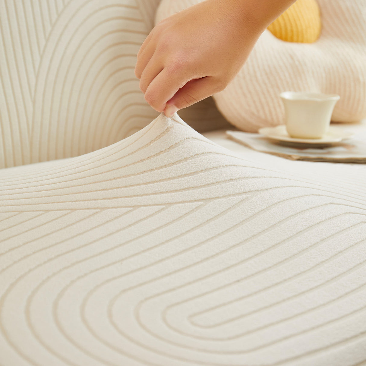 Fleece Stretch Sofa Slipcover Washable Soft Spandex Couch Cover Furniture Protector