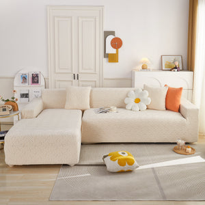 L Shape Sectional Sofa Cover Soft Stretch Furniture Protector Couch Slipcover with 1pcs Free Pillowcases