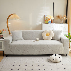 Jacquard Leaf Stretch Sofa Protector Cover Soft Washable Spandex Couch Slipcover
