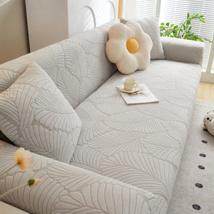 Jacquard Leaf Stretch Sofa Protector Cover Soft Washable Spandex Couch Slipcover