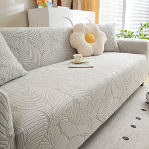 Jacquard Leaf Stretch Sofa Protector Cover Soft Washable Spandex Couch Slipcover
