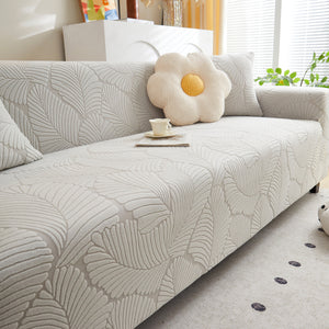 Jacquard Leaf Stretch Sofa Protector Cover Soft Washable Spandex Couch Slipcover