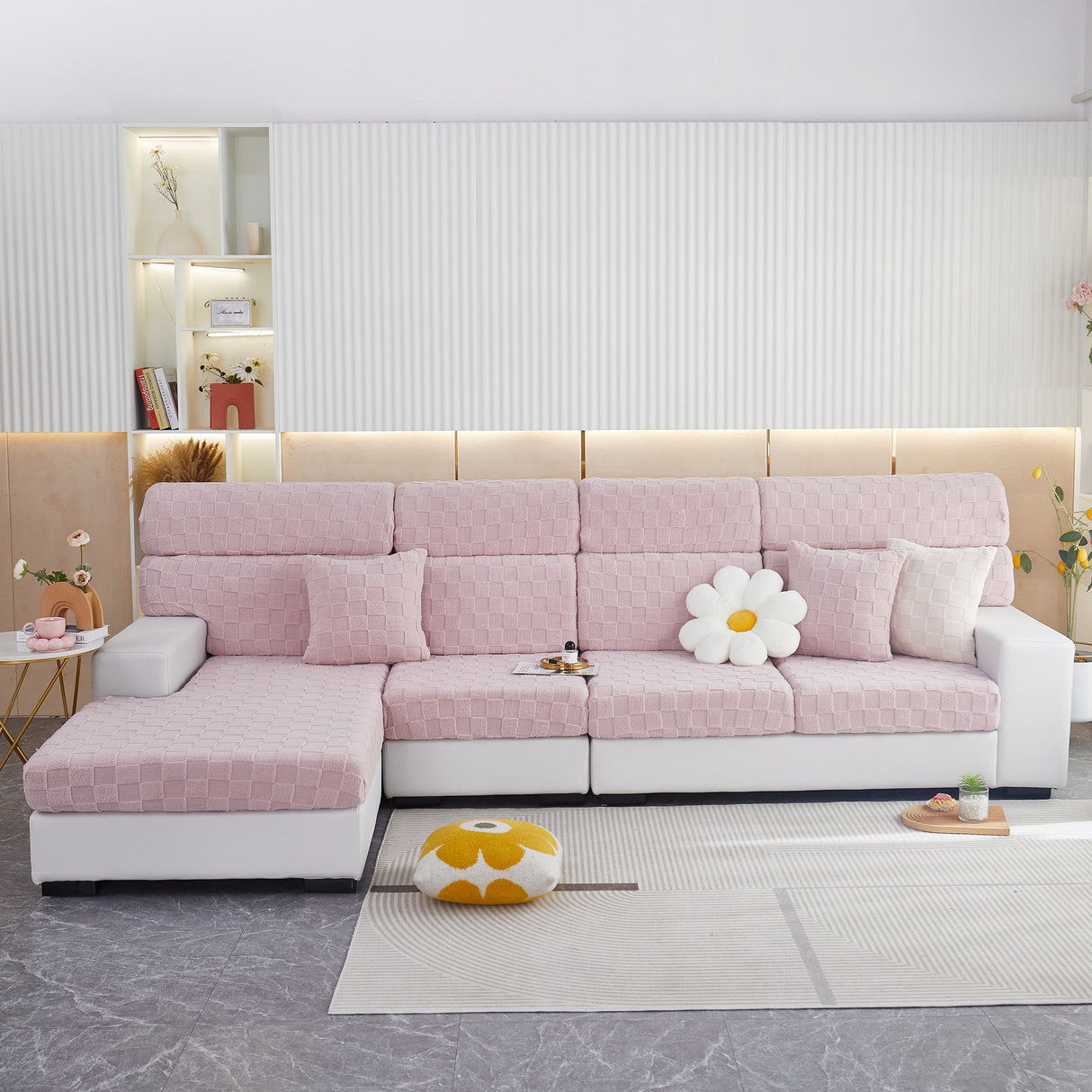 Stretchable Cotton Velvet Sofa Cover Furniture Covers for Pets Slipcovers and Couch Cushion Covers