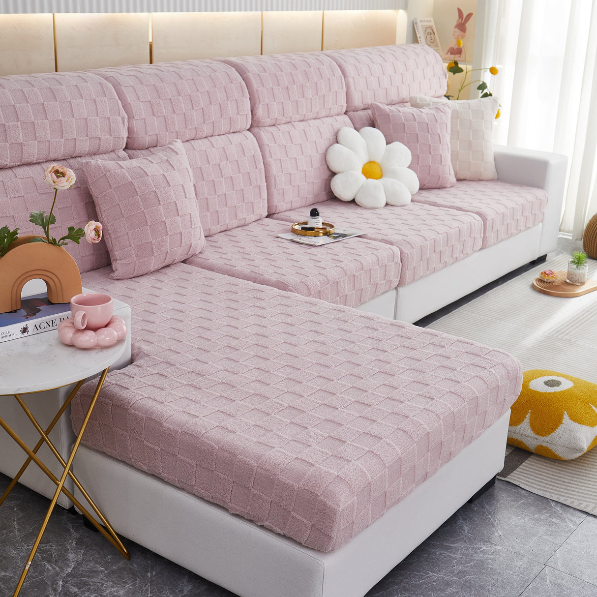 Stretchable Cotton Velvet Sofa Cover Furniture Covers for Pets Slipcovers and Couch Cushion Covers