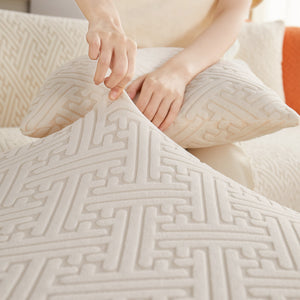 L Shape Sectional Sofa Cover Soft Stretch Furniture Protector Couch Slipcover with 1pcs Free Pillowcases