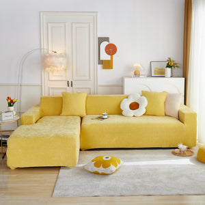 L Shape Couch Cover Stretch Soft Sectional Sofa Cover Furniture Protector Slipcover for Couch with 1pcs Free Pillowcases