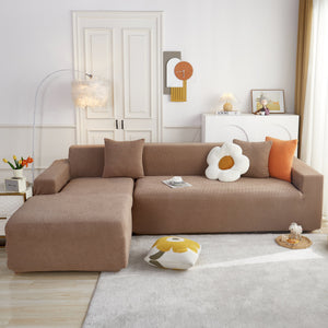 L Shape Couch Covers Stretch Slipcovers Furniture Protector with 1pcs Free Pillowcases