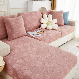 Cherry Cute Cooling Silk Fabric Stretch Couch Cushion Covers, Non-Slip Furniture Protector for Kids
