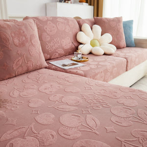 Cherry Cute Cooling Silk Fabric Stretch Couch Cushion Covers, Non-Slip Furniture Protector for Kids