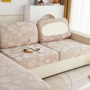 Cherry Cute Cooling Silk Fabric Stretch Couch Cushion Covers, Non-Slip Furniture Protector for Kids