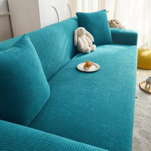 Grid Textured Stretch Sofa Cover, Soft Elastic Slipcover for Couch Protection