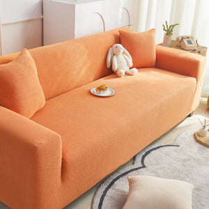 Grid Textured Stretch Sofa Cover, Soft Elastic Slipcover for Couch Protection