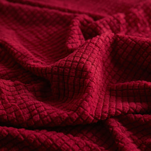 Grid Textured Stretch Sofa Cover, Soft Elastic Slipcover for Couch Protection