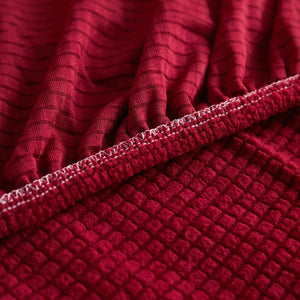 Grid Textured Stretch Sofa Cover, Soft Elastic Slipcover for Couch Protection