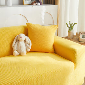 Grid Textured Stretch Sofa Cover, Soft Elastic Slipcover for Couch Protection