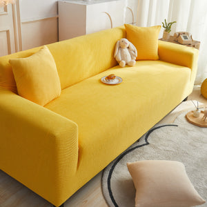 Grid Textured Stretch Sofa Cover, Soft Elastic Slipcover for Couch Protection