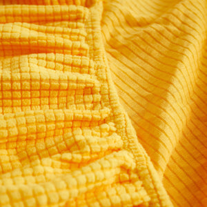 Grid Textured Stretch Sofa Cover, Soft Elastic Slipcover for Couch Protection