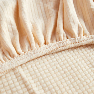 Grid Textured Stretch Sofa Cover, Soft Elastic Slipcover for Couch Protection