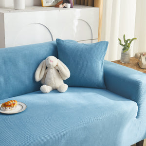 Grid Textured Stretch Sofa Cover, Soft Elastic Slipcover for Couch Protection