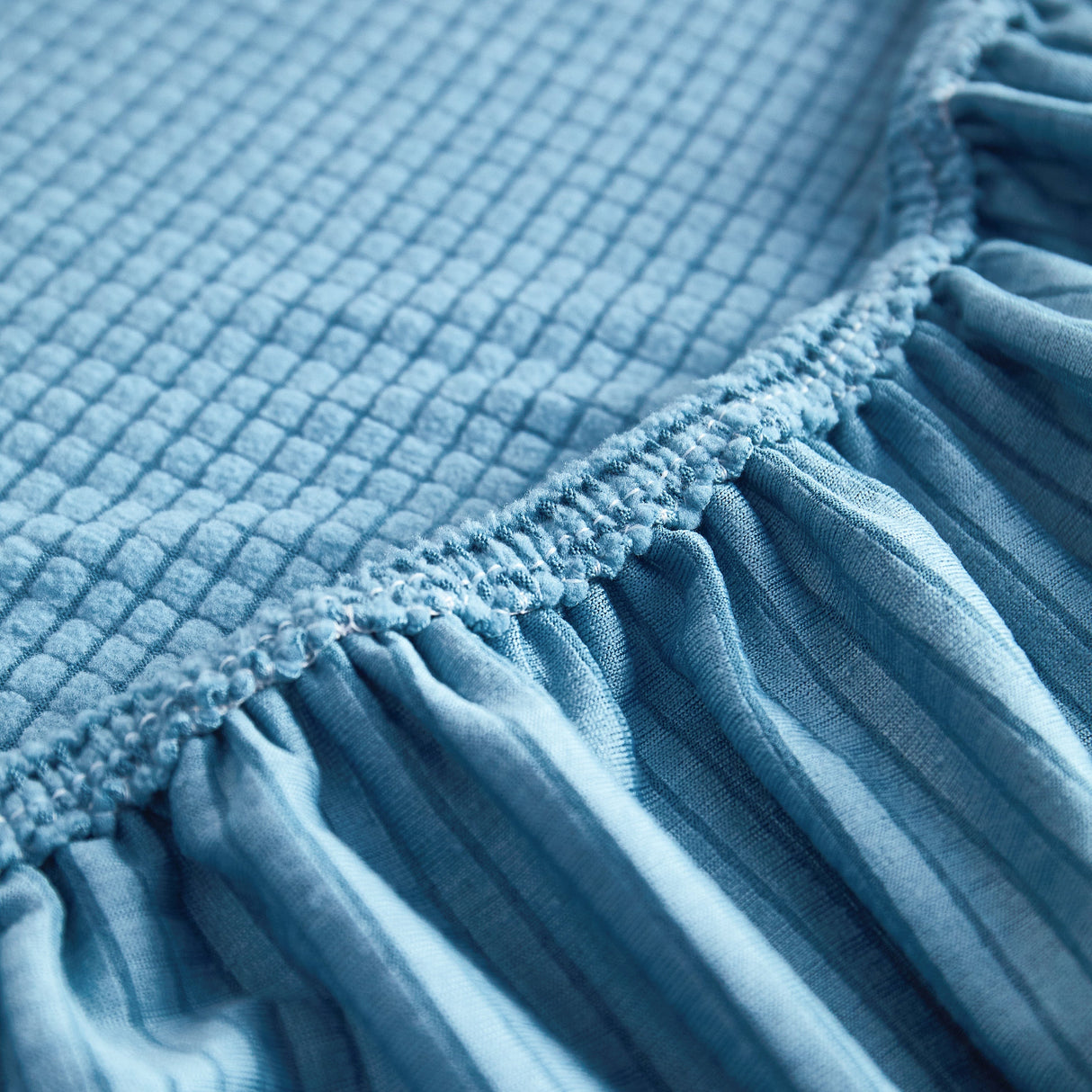 Grid Textured Stretch Sofa Cover, Soft Elastic Slipcover for Couch Protection