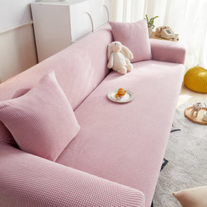 Grid Textured Stretch Sofa Cover, Soft Elastic Slipcover for Couch Protection