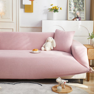 Grid Textured Stretch Sofa Cover, Soft Elastic Slipcover for Couch Protection
