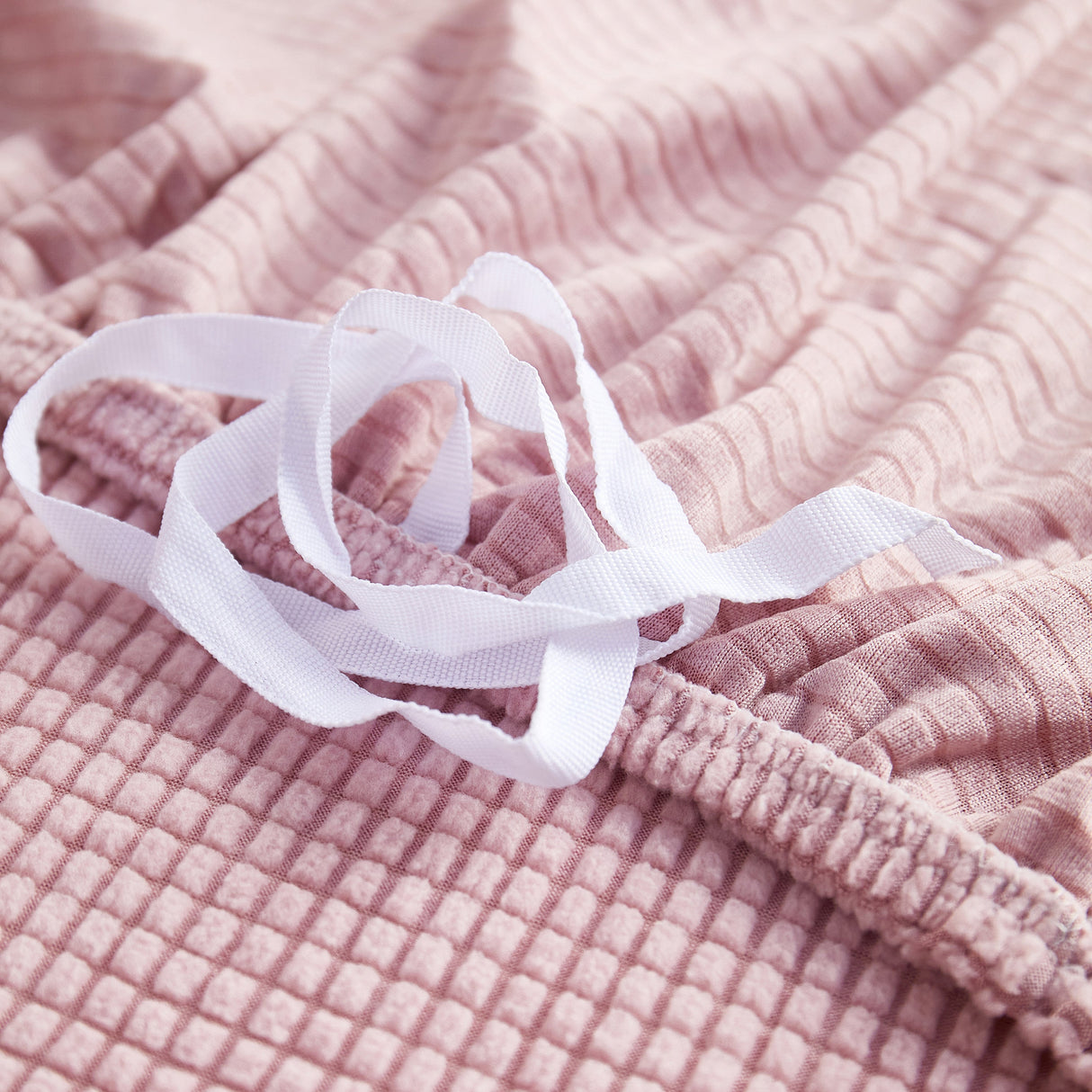 Grid Textured Stretch Sofa Cover, Soft Elastic Slipcover for Couch Protection