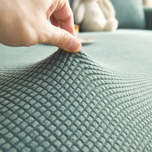 Grid Textured Stretch Sofa Cover, Soft Elastic Slipcover for Couch Protection
