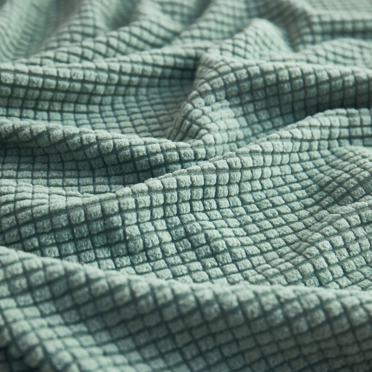 Grid Textured Stretch Sofa Cover, Soft Elastic Slipcover for Couch Protection