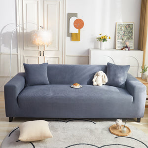 Grid Textured Stretch Sofa Cover, Soft Elastic Slipcover for Couch Protection