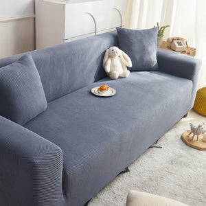 Grid Textured Stretch Sofa Cover, Soft Elastic Slipcover for Couch Protection