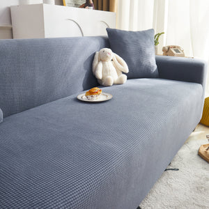 Grid Textured Stretch Sofa Cover, Soft Elastic Slipcover for Couch Protection