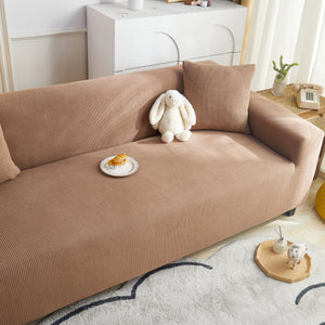 Grid Textured Stretch Sofa Cover, Soft Elastic Slipcover for Couch Protection