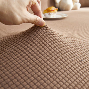 Grid Textured Stretch Sofa Cover, Soft Elastic Slipcover for Couch Protection