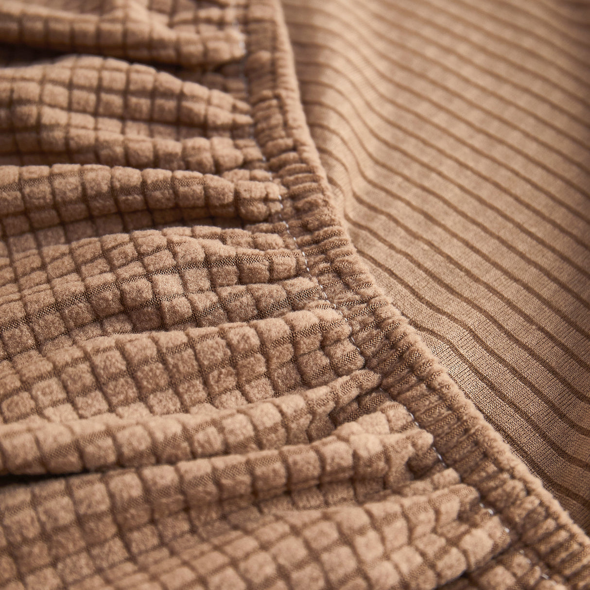 Grid Textured Stretch Sofa Cover, Soft Elastic Slipcover for Couch Protection